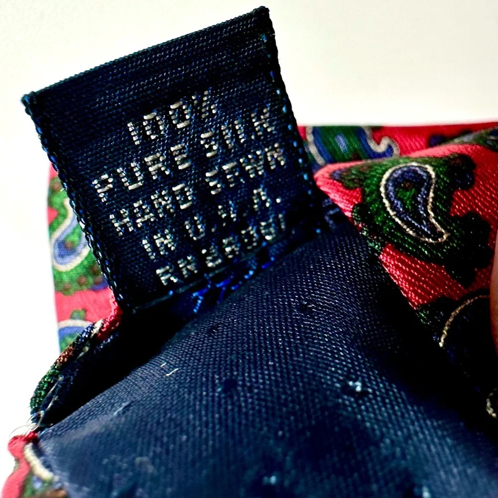 Burberry Vibrant Paisley Print Tie 100% silk. Hand sewn in USA